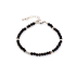 Pulsera de ónix negro irregular natural, en acero inoxidable, 15,5+3,5 cm