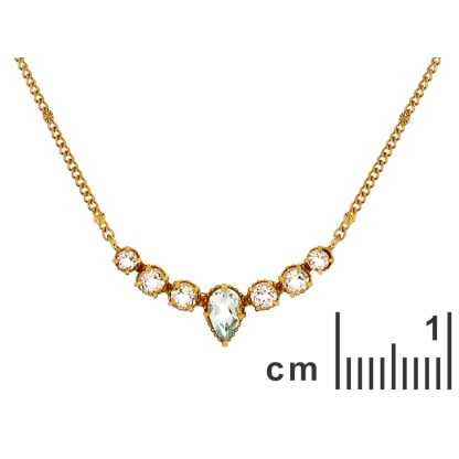 Colar de topázio azul gota natural, em prata dourada 925, 42+3 cm
