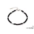 Natural irregular black onyx bracelet, stainless steel, 15.5+3.5 cm