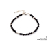 Onyxarmband schwarz unregelmäßig natur, Edelstahl, 15,5+3,5 cm