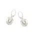 Earrings with natural white opal, in 925 rhodium silver