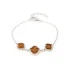 Bracelet with natural cognac amber, in 925 rhodium silver, length 17+3 cm