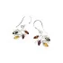 Tree of life earrings with multi-colored amber, in 925 rhodium silver