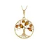 Tree of life pendant with cognac amber, in 925 gold plated silver, diameter 2.5+1 cm