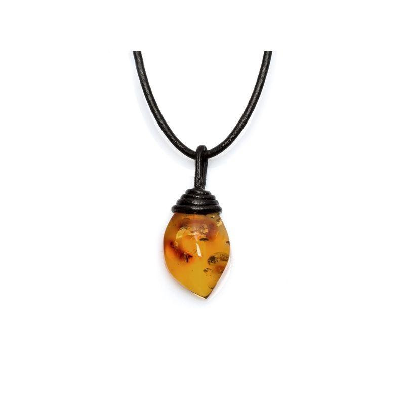 Collana in ambra baltica cognac goccia naturale, 42-45 cm — foto 1