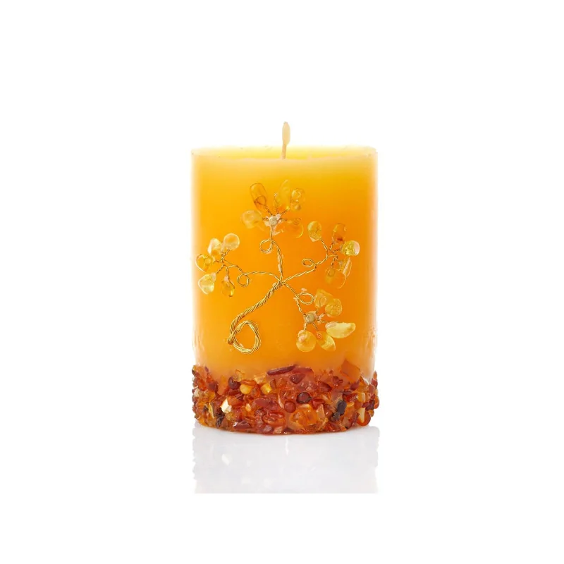 Candle with amber, 8x5 cm