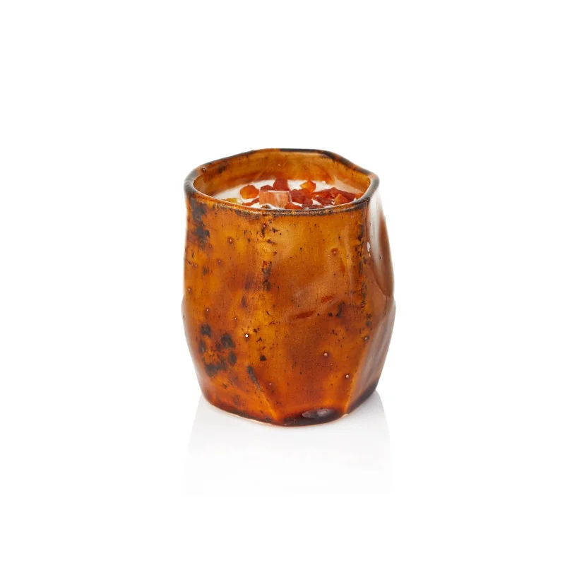 Ceramic candle with amber