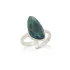 Ring with natural blue shattuckite, in rhodium silver 925