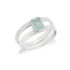 Ring with natural blue chalcedony, in 925 rhodium silver