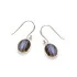 Earrings with natural multi-colored labradorite, in 925 rhodium silver