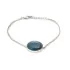 Bracelet with blue shattuckite, in rhodium-plated silver 925, length 16+2.5 cm