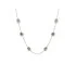 Necklace with multi-colored labradorite, in 925 rhodium silver, length 42 + 5 cm