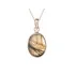 Pendant with natural multi-colored labradorite, in 925 rhodium silver