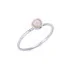 Ring with natural rose quartz, in 925 rhodium silver