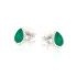 Earrings with natural green onyx, in 925 rhodium silver