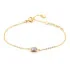 Bracelet with oval amethyst and pearls, in 925 gold plated silver, length 15+3 cm