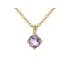 Necklace with purple amethyst, in 925 gold plated silver, length 42 + 3 cm