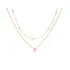 Necklace with turquoise and tourmaline, in 925 gold plated silver, length 40 + 5 cm