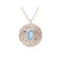 Necklace with blue chalcedony, in 925 rhodium silver, length 42 + 3 cm