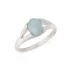 Ring with natural aqua tinted agate, in rhodium-plated silver 925