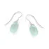 Earrings with natural oval aqua tinted agate, in 925 rhodium silver