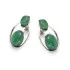 Earrings with natural tinted green agate, in 925 rhodium silver