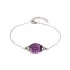 Bracelet with oval purple amethyst, in 925 rhodium silver, length 16+3 cm