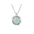 Necklace with natural aqua tinted agate, 925 rhodium silver, length 42 + 3 cm