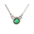 Round necklace with natural tinted green agate, 925 silver, length 40+5cm