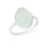 Ring with natural aqua tinted agate, in rhodium-plated silver 925