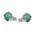 Square natural green aventurine stud earrings, in 925 rhodium silver