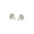 Stud earrings with natural green aventurine drop, in 925 rhodium silver