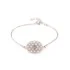 Flower of life bracelet with multi-colored labradorite, 925 rhodium-plated silver, 16+ 3 cm