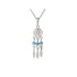 Necklace with round turquoise, in rhodium-plated silver 925, length 42 + 3 cm