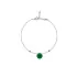 Bracelet with natural green chalcedony, in 925 rhodium silver, length 16+3 cm