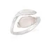 Ring with natural rose quartz, in 925 rhodium silver