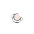 Ring with natural rose quartz, in 925 rhodium silver