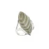 Ring with natural multi-colored striped flint, in 925 rhodium silver