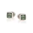 Square natural green aventurine stud earrings, in 925 rhodium silver