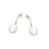 Earrings with natural white mother-of-pearl, in 925 rhodium-plated silver