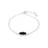 Bracelet with shuttle-dyed black agate, 925 rhodium-plated silver, length 17+3 cm