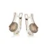 Earrings with natural multi-colored labradorite, in 925 rhodium silver