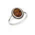 Ring with oval Baltic Sea cognac amber, in 925 antique silver