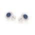 Earrings with opal doublet and zirconium oxide, rhodium-plated silver 925