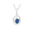 Pendant with blue opal doublet, in rhodium-plated silver 925, height 1.5+0.8 cm