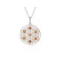 Flower of life pendant with cognac amber, 925 rhodium silver, diameter 2.7+1 cm