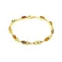 Bracelet with multi-colored amber navette, in 925 gold plated silver, length 19 cm