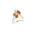 Ring with natural cognac amber from the Baltic Sea, in rhodium-plated silver 925