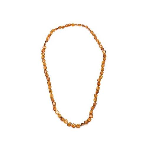 Necklace with natural cognac amber from the Baltic Sea, length 70 cm