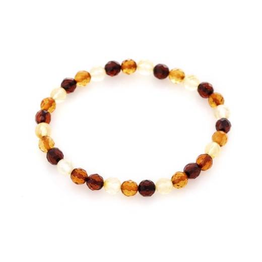 Bracelet with natural multi-colored amber from the Baltic Sea, length 19 cm